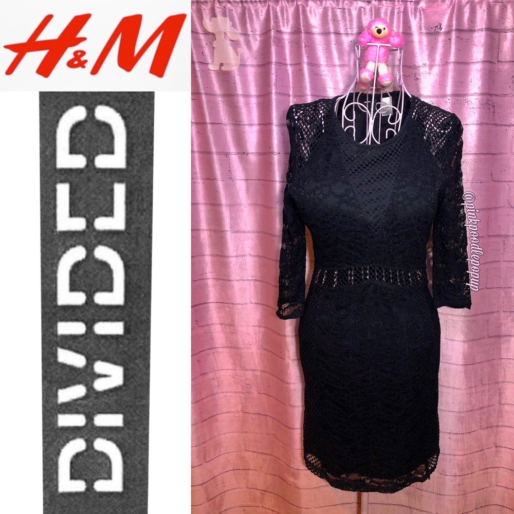 Divided by H&M Black Crochet/Lace Dress Size 6 LBD
